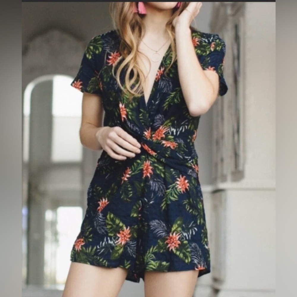 Everly Tropical Floral Romper